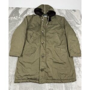 Vintage 40s B-9 Shearling Military Bomber Coat Jacket Hooded XL B-940 B-52 50s